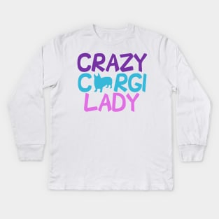 Cute Crazy Corgi Lady Kids Long Sleeve T-Shirt